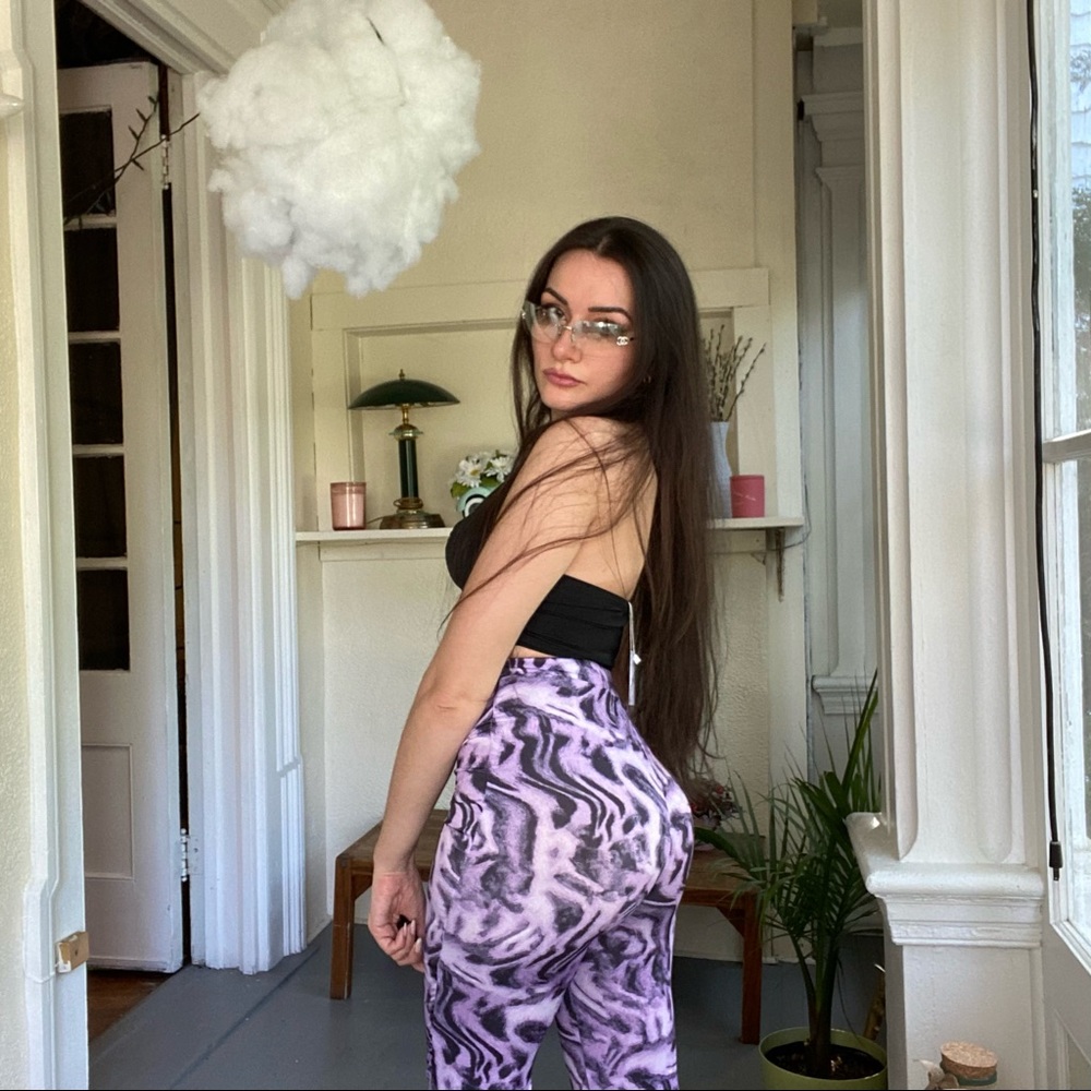 Retro Print High Waist Flared Pants 👾🌈💿